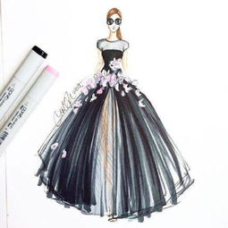 女王風(fēng)范 婚紗裙裝的素描設(shè)計與藝術(shù)表達(dá)